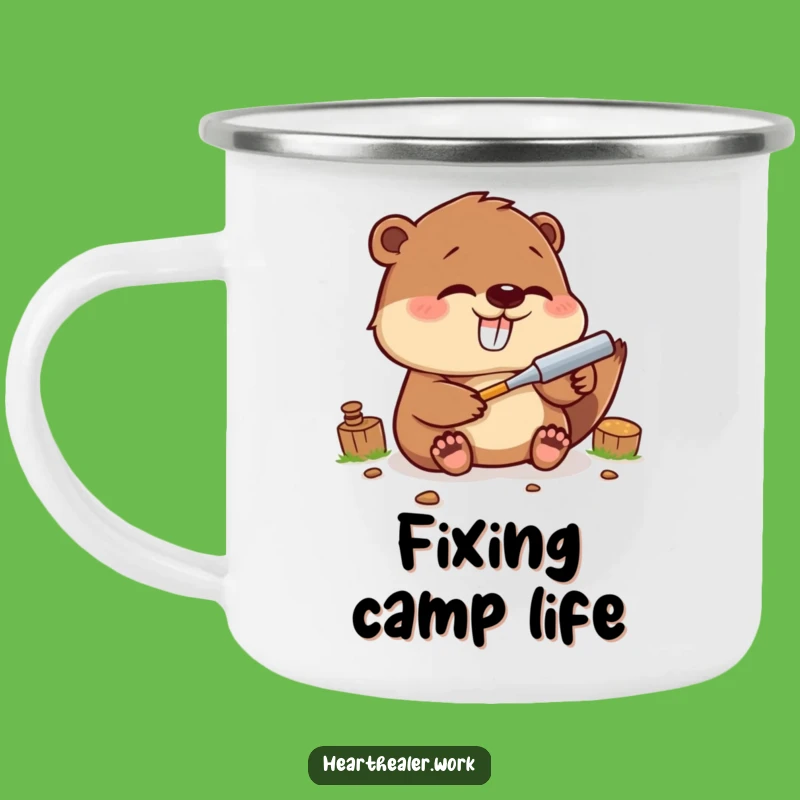 Funny Kawaii Beaver Camping Mug: Build Your Day with Hilarious Sips!