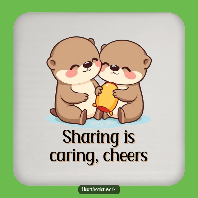 Funny Kawaii Otter Drink Coasters: Protect Surfaces with Adorable Humor!