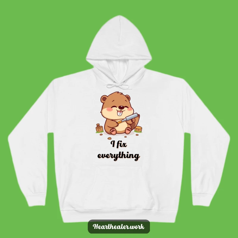 Funny Kawaii Beaver Hoodie: Cozy Up While You Build & Laugh!