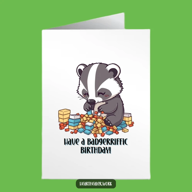 Free Printable Funny Badger Birthday Card - Organized Kawaii Pal - DIY Downloadable Gift