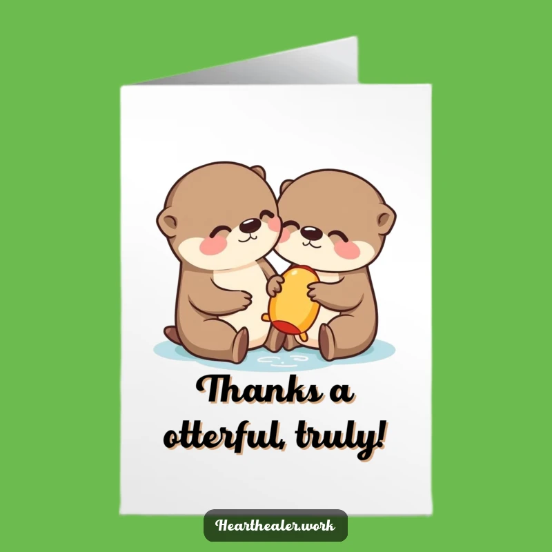 Free Printable Thank You Otter Card - Adorable Kawaii Friend Gratitude - DIY Downloadable Gift