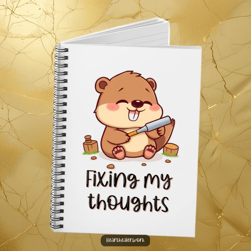 Funny Kawaii Beaver Notebook: A giggling beaver fixing, perfect for journaling with cute, handy, and funny flair. Great funny gift.