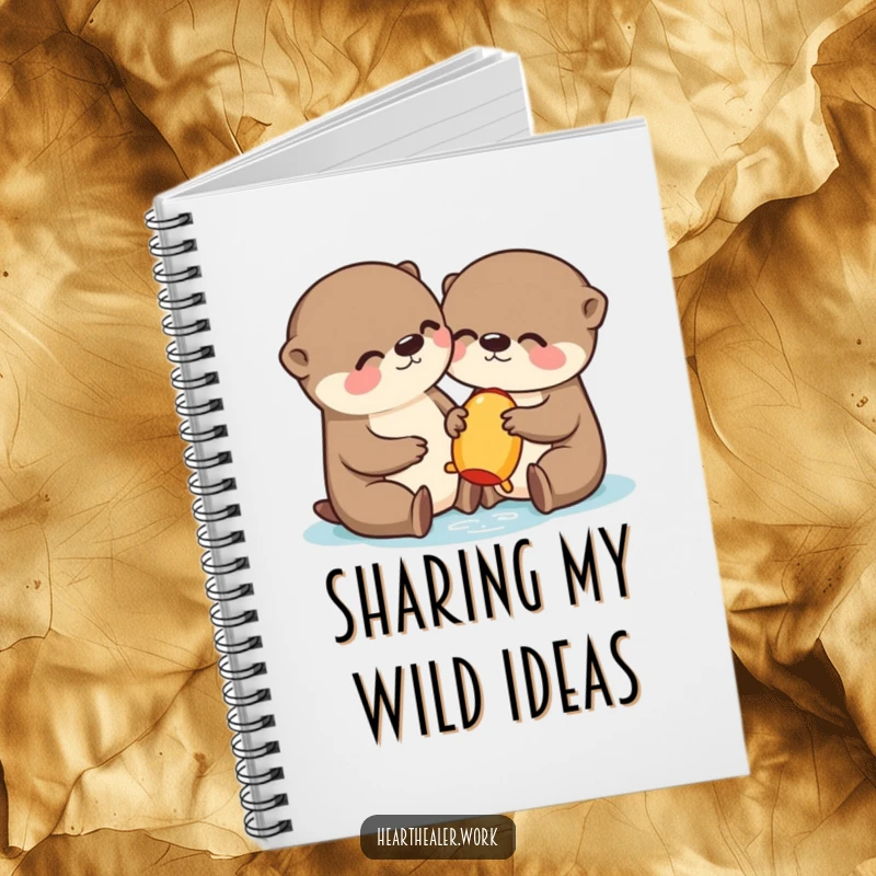 Funny Kawaii Otter Notebook: A playful otter sharing its toy, perfect for journaling with cute and funny flair. Great funny gift.