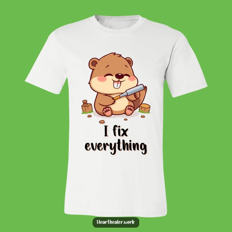 Funny Kawaii Beaver T-Shirt: Repair Your Mood with Giggles & Style!