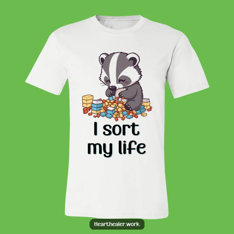 Funny Kawaii Badger T-Shirt: Neatness & Humor for the Organized Soul!