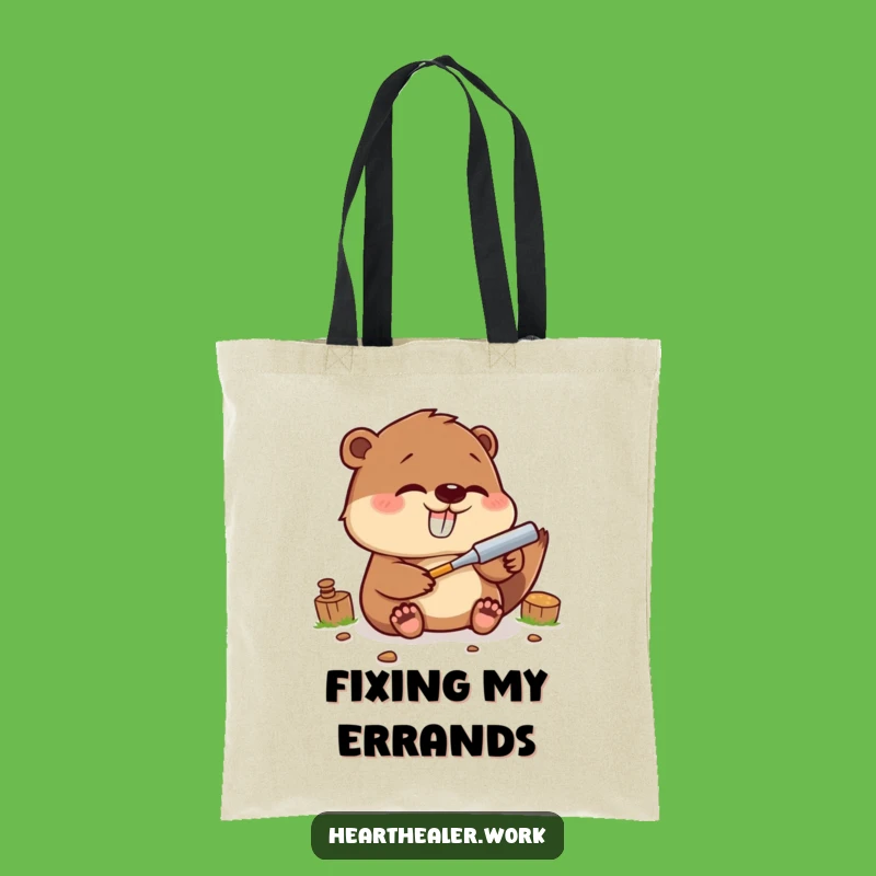 Funny Kawaii Beaver Tote Bag: Carry Your Tools and Giggles!